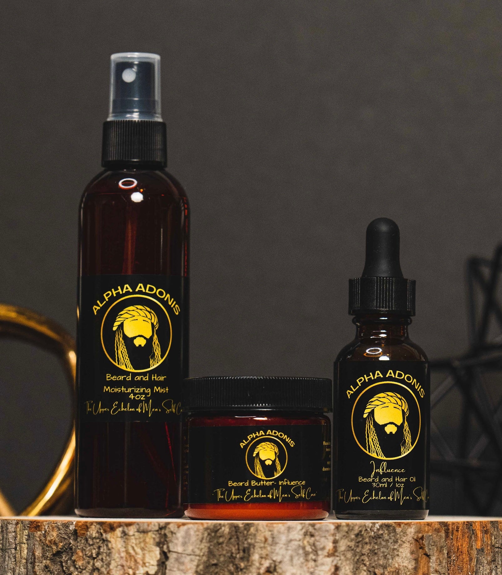 Alpha Adonis full beard set with Santal scent – Influence bundle